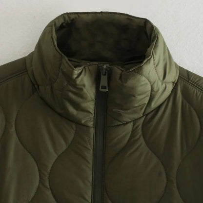 Women’s Autumn Thin Bat Sleeve Cotton Padded Jacket Easy On Off Fashion Warm Lightweight Comfortable Style