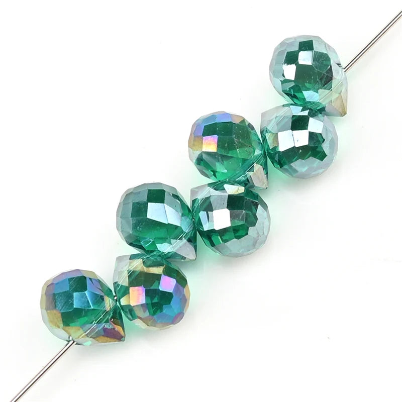 10*8mm Czech Crystal Waterdrop Beads Shiny Faceted Glass Strawberry Beads for Jewelry Making Needlework DIY Handmade Accessories