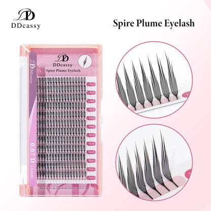 M LU Curl Narrow Spire Anime Comic Premade Fans Spire Lash Blisters Pestanas Lashes Feather Plume Shape Manga False Eyelash