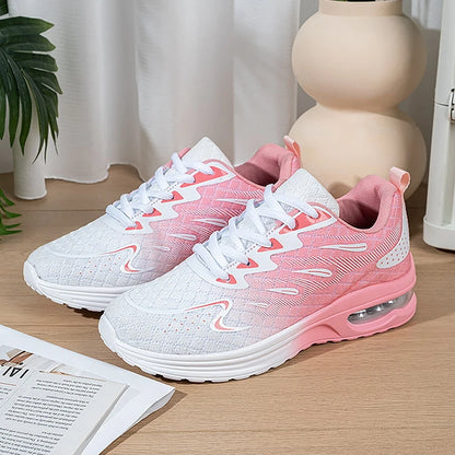 Women's Air Cushion Running Shoes Spring And Summer Low Top Mesh Outdoor Breathable Casual Student Sports Shoes Jogging Shoes