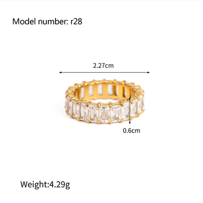 2026 Simple Stainless Steel Rings For Women Gold Color Smooth Geometric Open Rings Arc Rings Diamonds Jewellery Ring Gift