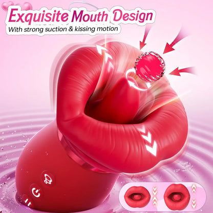 360 Rotation Tongue Licking Vibrator for Women Mouth Sucking Clitoral Stimulator 10 Modes Nipple Suction Female Masturbator Toy