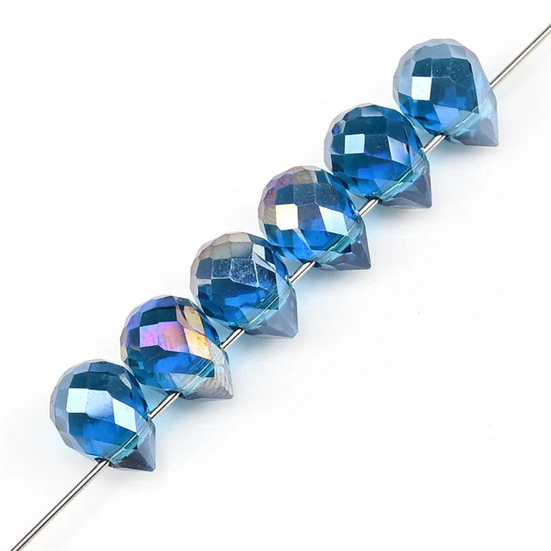 10*8mm Czech Crystal Waterdrop Beads Shiny Faceted Glass Strawberry Beads for Jewelry Making Needlework DIY Handmade Accessories