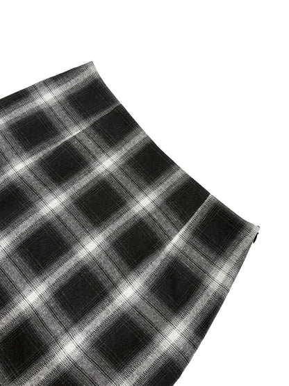 Women's Black-and-White Plaid Mini Skirt