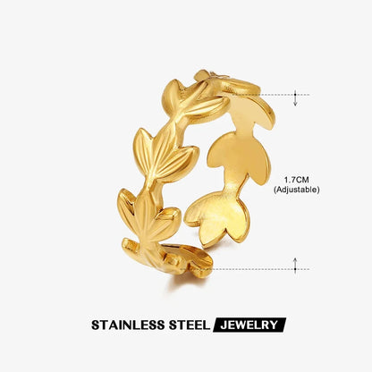316L Stainless Steel Shell Rings for Women Adjustable Gold Color Little Star Open Rings Female Jewelry Weddings Gifts New Trendy