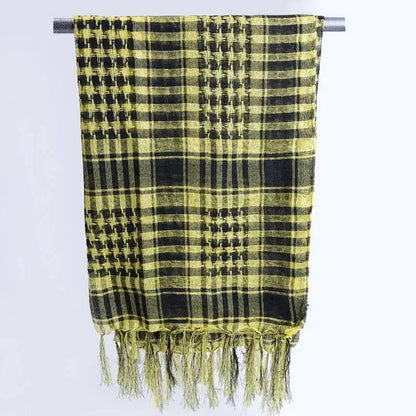 1/2/3Pcs Men Women Scarf Plaid Tartan Lightweight Cotton Keffiyeh Scarf for Winter Square Shawl Scarf Tactical Neck Warmer Cover