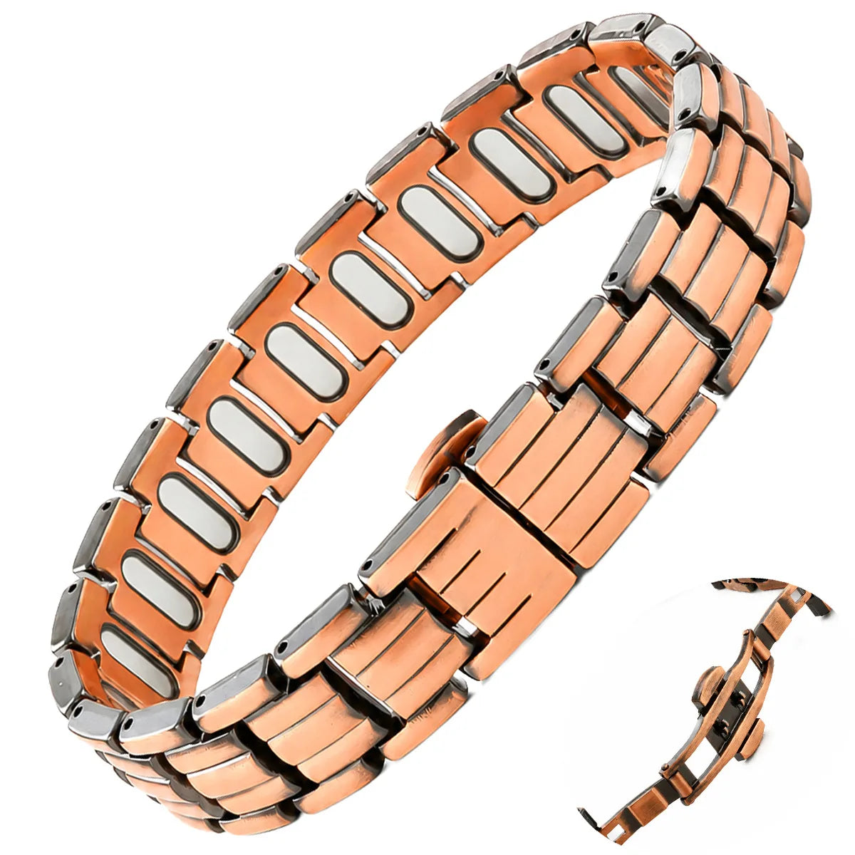 Men's Purple Copper Magnetic Therapy Bracelet for Exercise, Running, Joint Pain Relief, Jewelry