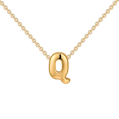 Dainty Mini Bubble Letter Necklace Gold Plated Balloon Initial Tiny Small Pendent Necklaces for Women Jewelry Teen Girls Gifts