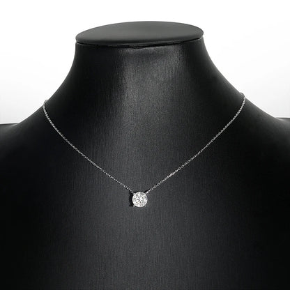 Smyoue White Gold Plated 1-10CT Moissanite Necklace for Women Classic Four Claws Pendant Wedding Jewelry 925 Sterling Silver