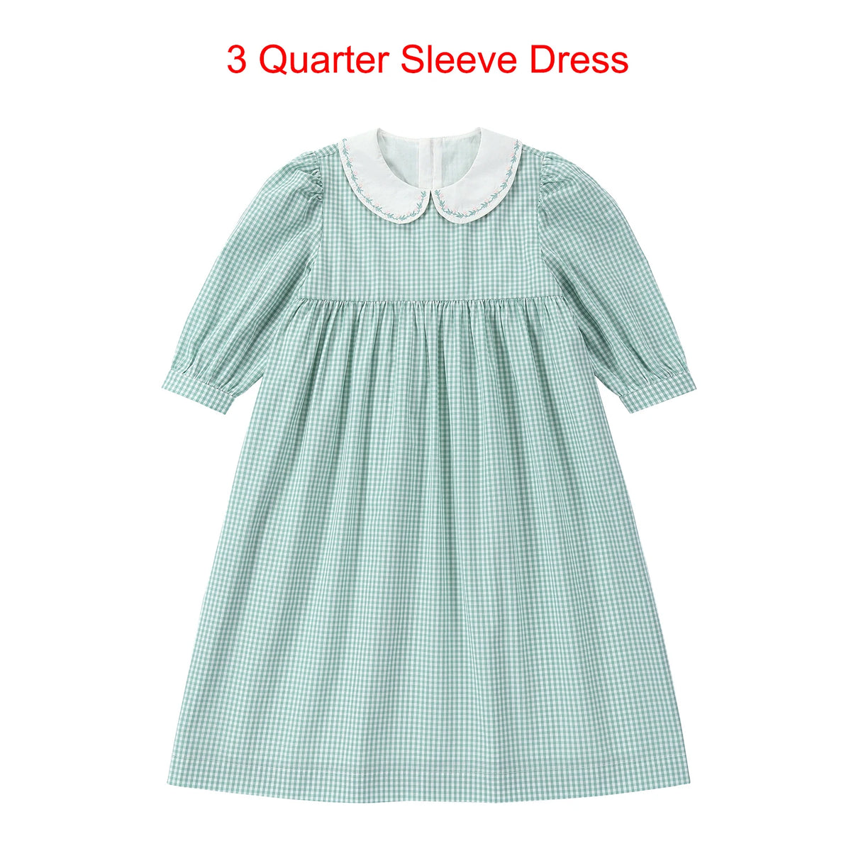AS SS26 Sage Collection 100% Cotton Gingham Girls Embroidery Collar Dress Cable Sweater Top Brother Sister Family Matching