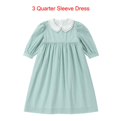 AS SS26 Sage Collection 100% Cotton Gingham Girls Embroidery Collar Dress Cable Sweater Top Brother Sister Family Matching