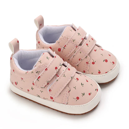 Baby Learning Walk Shoes, Cute Printed & Bow Sneakers, Soft Sole Casual Footwear for Infants 0-18M