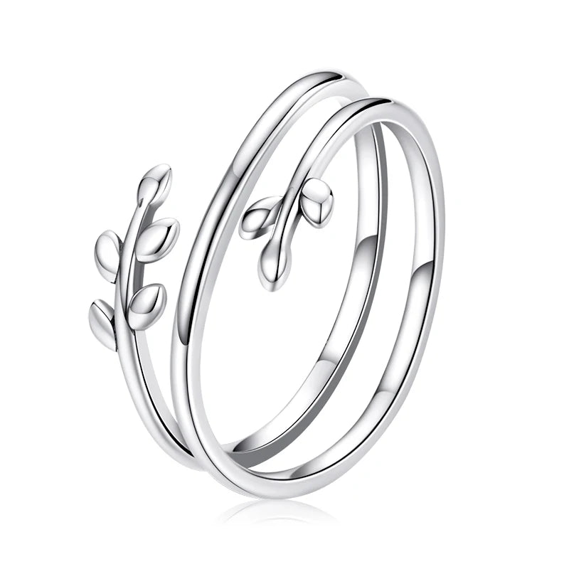 WOSTU 925 Sterling Silver Pet Cat Stackable opening Ring For Women Snake Dog Adjustable rings Fine Jewelry Party Birthday Gift