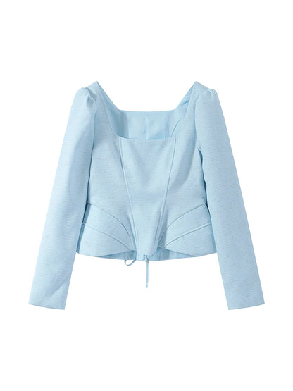 Casual Solid Woolen Top Pants Set Women Puff Full Sleeve Closed Waist Blouse Straight Trousers Sets 2026 Autumn Winter Lady Suit