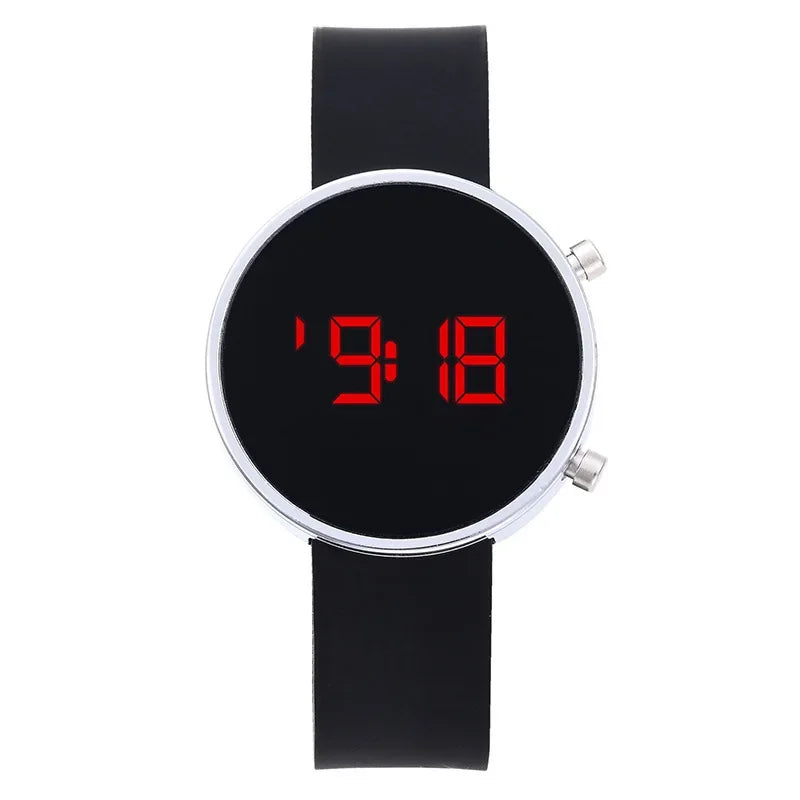 Fashion Women Digital Wrist Watches Simple Round Dial LED Watch for Woman Casual Sport Ladies Electronic Clock Reloj Digital