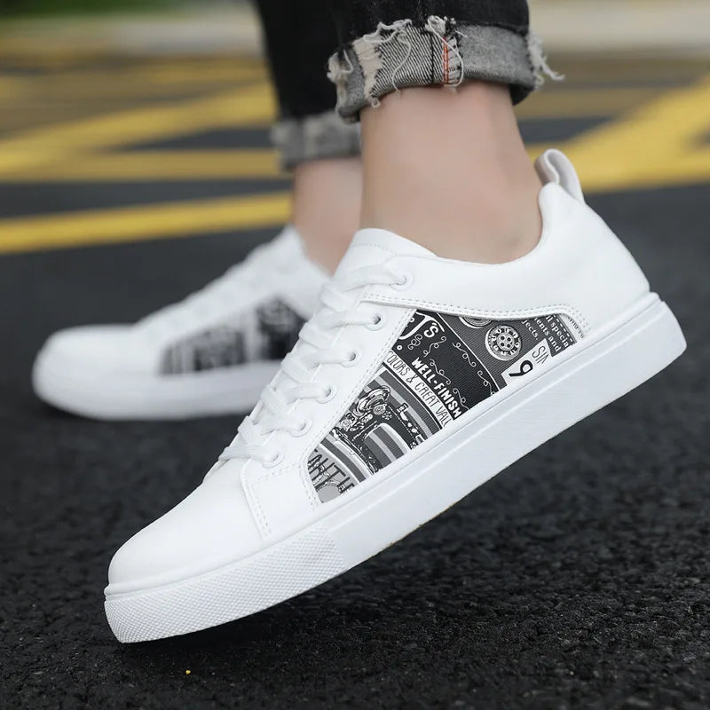 Men's Trend Casual Shoes Flats Shoes White Sneakers Breathable Leisure Male Sneakers Non-slip Footwear Men Vulcanized Shoes