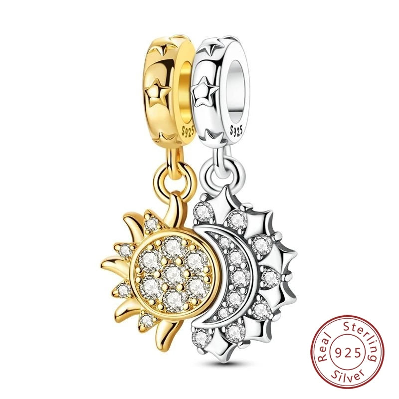 Hot Sales 925 Sterling Silver Golden Series Charms Leopard Little Bear Starfish Bow Bead Fit Original Bracelet DIY Women Jewelry