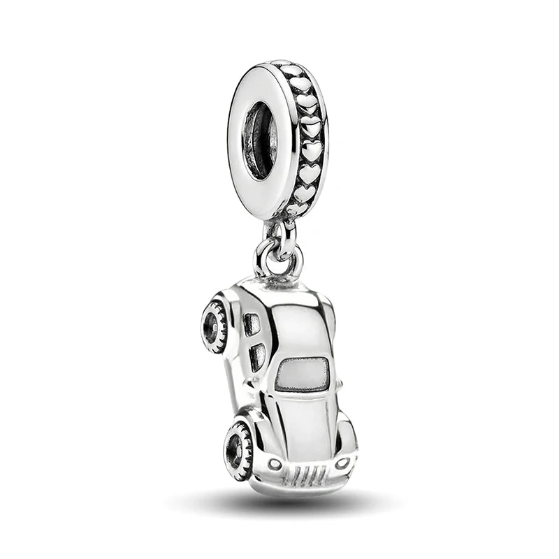 925 Sterling Silver Cute Crown Ship Bus Motorcycle Jeep Charms Bead Fit Diy Bracelet Bangle Making Gift Of High Quality Jewelry