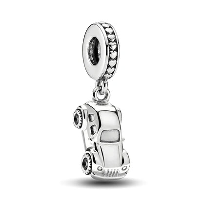 925 Sterling Silver Cute Crown Ship Bus Motorcycle Jeep Charms Bead Fit Diy Bracelet Bangle Making Gift Of High Quality Jewelry