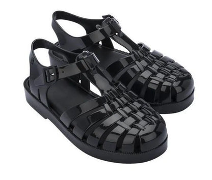 Hot Sale New Ladies Jelly Shoes Girl Hollowed Out Flat Roman Beach Shoes Classical Women Summer Mini Melis Sandals Retro SM128