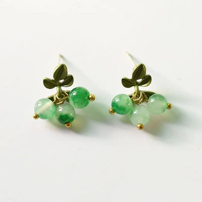 Cute Berries Earring Creative Berry And Leaves Design Beaded Earrings For Gifts Wholesale Cute Fruit Earrings Custom Packaging