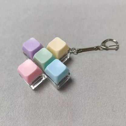 1/4/5/9 Button Keyboard Fidget Clicker Mechanical Keyboard Fidget Keychain For Gifts To Pass The Boring Time (Without LED Light)