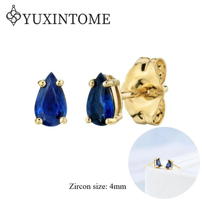 925 Sterling Silver Ear needles Crystal Zircon Small studs Earrings for Women gold-plated round Piercing Earrings New in 2022