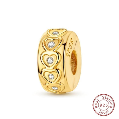 Hot Sales 925 Sterling Silver Golden Series Charms Leopard Little Bear Starfish Bow Bead Fit Original Bracelet DIY Women Jewelry