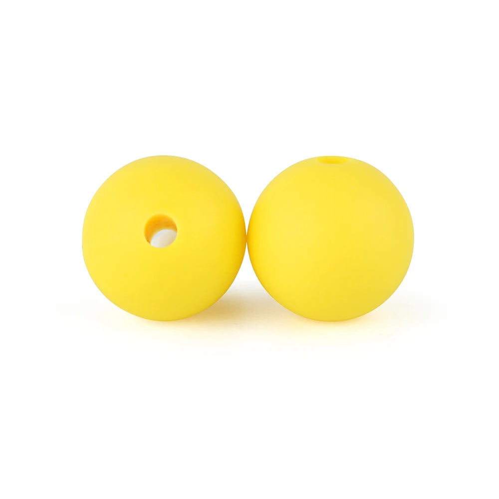 50Pcs/Lot 15mm 9mm 12mm Silicone Beads for DIY KeyChains Jewelry Making Pen Necklace Bracelet Round Loose Beads Choose Color