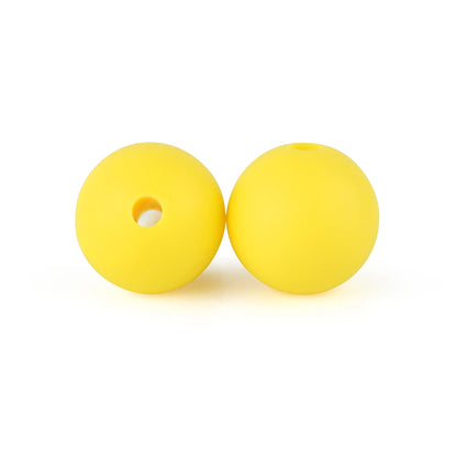 50Pcs/Lot 15mm 9mm 12mm Silicone Beads for DIY KeyChains Jewelry Making Pen Necklace Bracelet Round Loose Beads Choose Color