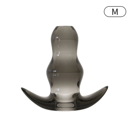 Hollow Speculum Peeking Anal Beads Butt Plug with Stopper Expander Tunnel Transparent Anus Dilation Adult Women Men Gay