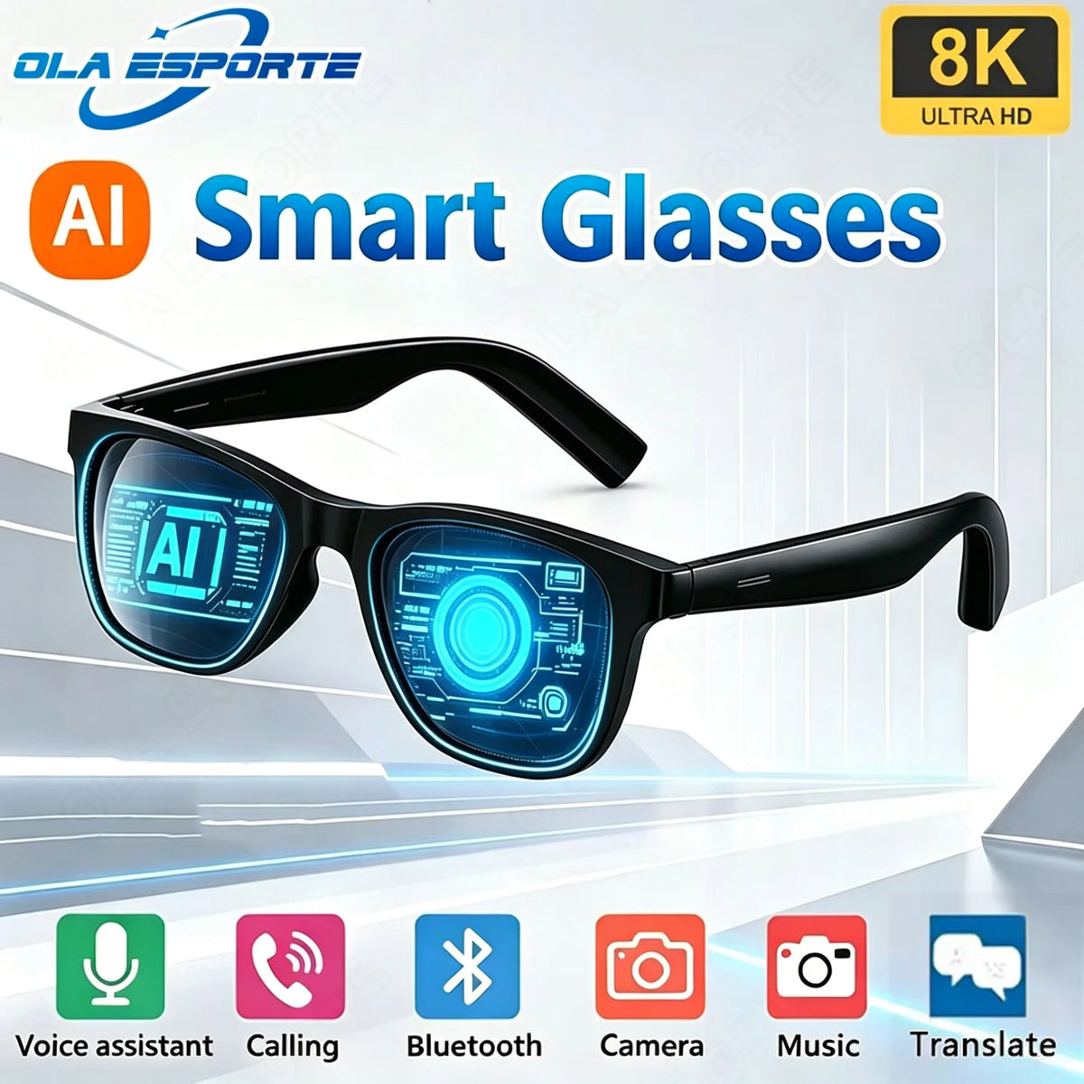 New Camera Control Smart Glasses 2025 Music Sunglasses Headphones Wireless Bluetooth Call Headset HIFI Audio Glasses For Android