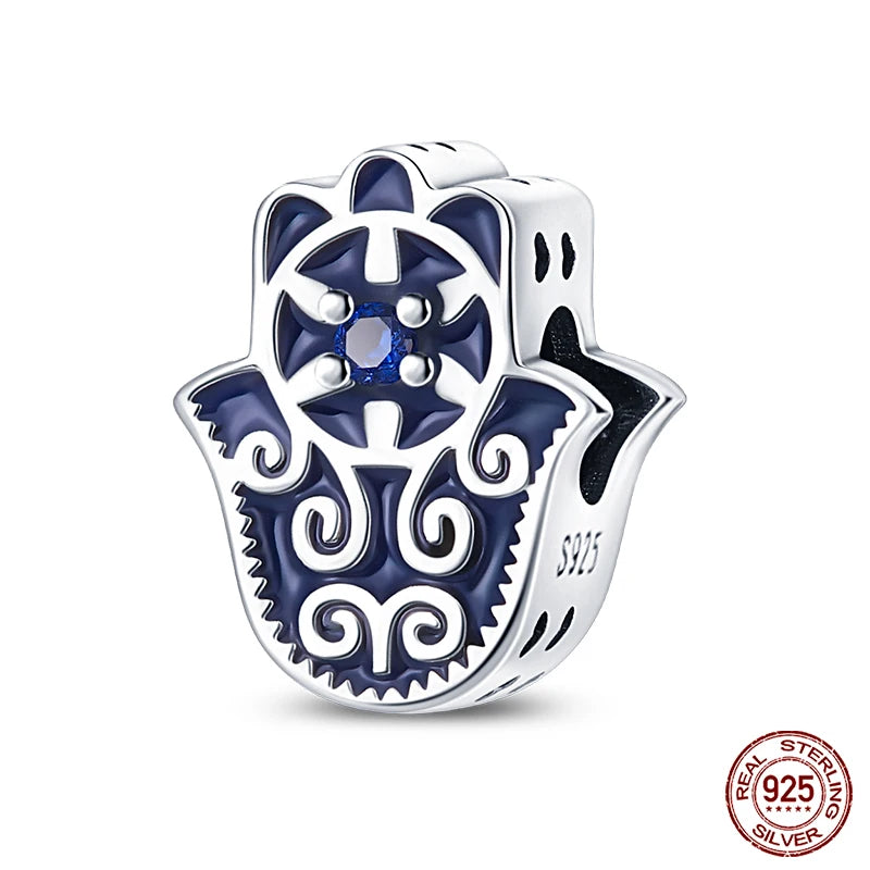 100% Real 925 Silver Classic Devil's Eye Charms Beads For Women Fit Original Qikaola Bracelets Fine DIY Jewelry Making