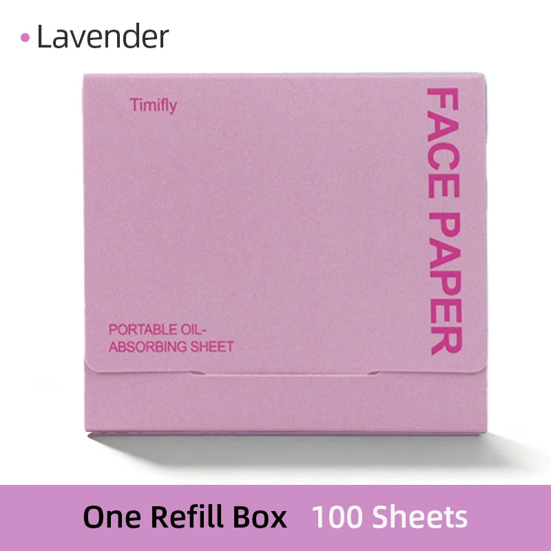 100Pcs Oil Blotting Paper Matting Face Oil Control Wipes Facial Oil Absorbing Sheet Portable Refillable Facial Blotter with Case