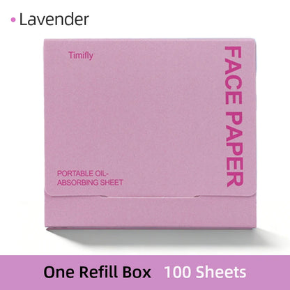 100Pcs Oil Blotting Paper Matting Face Oil Control Wipes Facial Oil Absorbing Sheet Portable Refillable Facial Blotter with Case