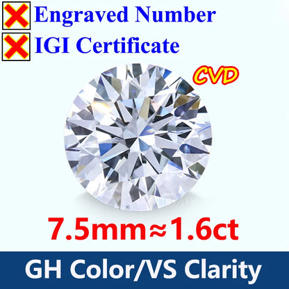 GH Color Oval HPHT Lab Grown Diamond No IGI Certificate 3EX DEF Color VS Clarity Pear CVD Lab Grown Diamond Gems