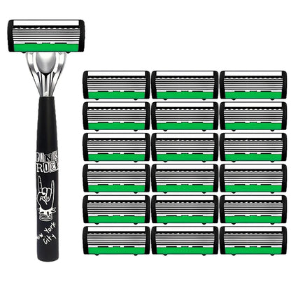 6-Layer Safety Razor Stainless Steel Progressive Blade Easy to Shave Men's Shaving and Women's Hair Removal Shaving Tools