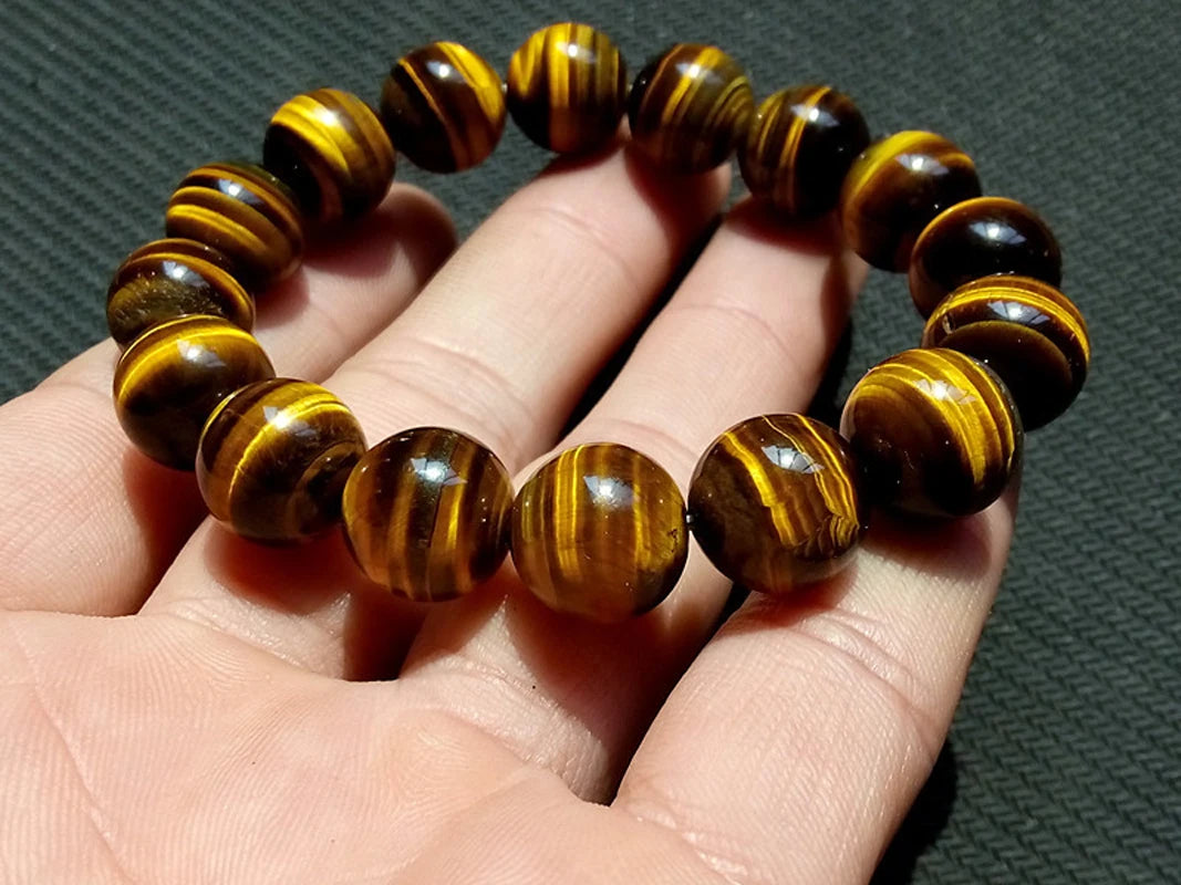 Fashion Tiger Eye Bracelet For Man Women Natural Stone Elastic Bracelet Female Male Glass Beaded Bracelet Heal Jewelry