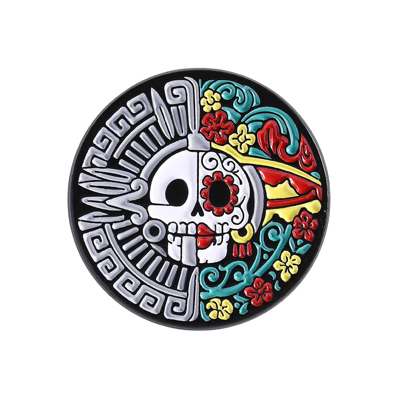 La Calavera Catrina Mexico Day Of The Dead Enamel Pins Custom EL DIA DE MUERTOS Festival Skull Brooches Lapel Badge Jewelry Gift