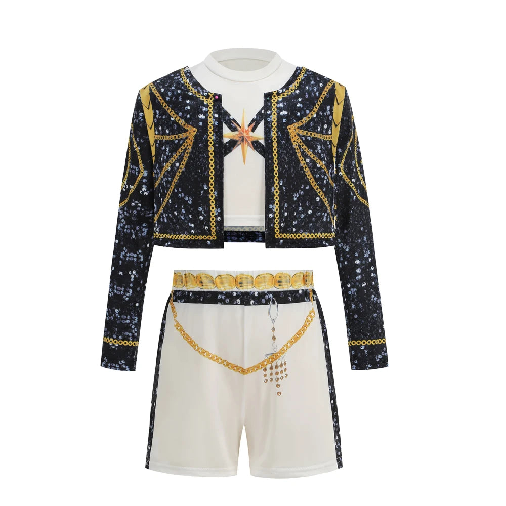 Boys Superstar Michael Jackson Costume Singer Outfit Halloween Stage Performance Carnival Dance Cosplay Party Costume