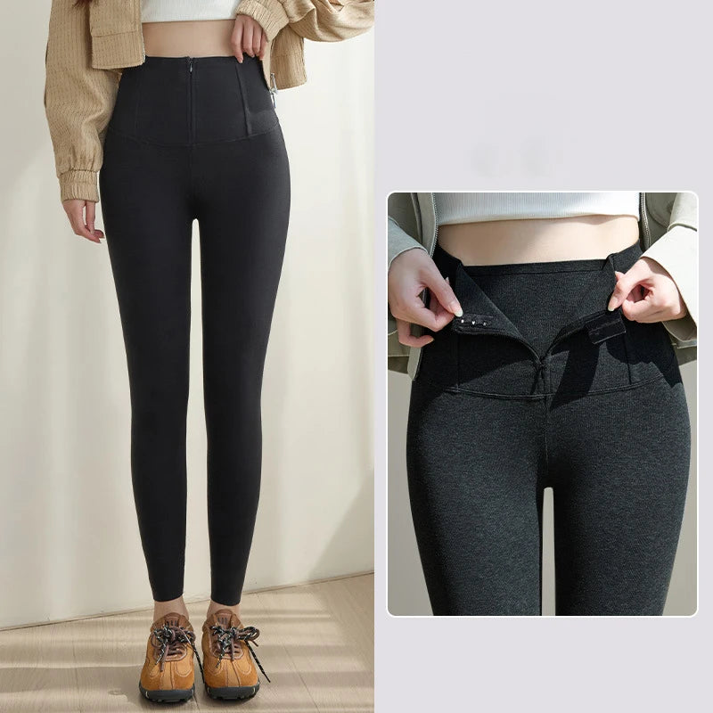 Women's High-Waisted Zip-Front Leggings