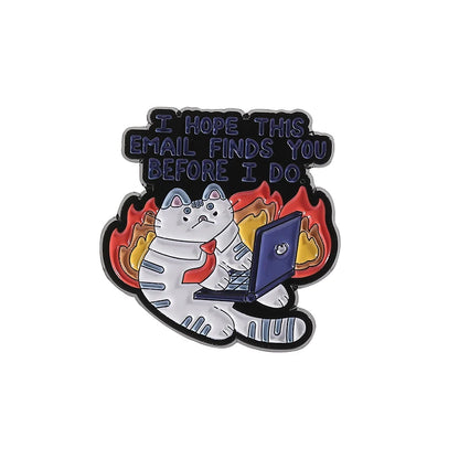 31 Types Cartoon Punk Black Peeping Cat Brooch Enamel Pins Cute Cat Reading Book Brooches Bag Lapel Badge Jewelry Gifts Friends