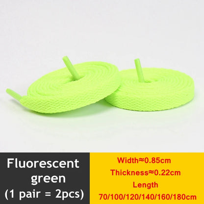 1 Pair / AF1 Shoelaces Flat Thicken Weave Craft Off Black White Shoe Laces High-top Sneaker Shoelace Accessories 25 Colors