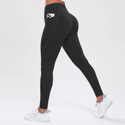 Women Butt Lifting Fitness Leggings With Pockets Tummy Control Sports Pant High Waist Fitness Tights Gym Clothing Sportswer