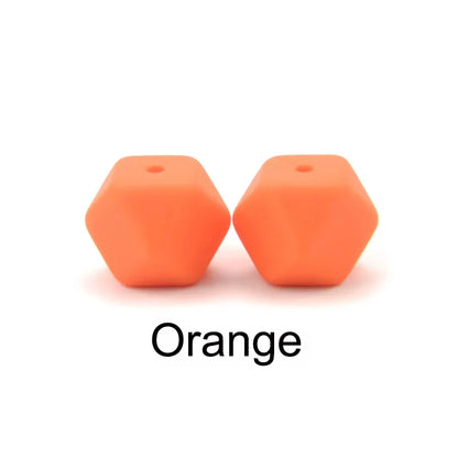 LOFCA 10pcs 14mm/ 17mm Hexagon Silicone Beads  For Jewelry Making Bulk DIY Necklace Pacifier Chain  Popular Jewelry Accessories