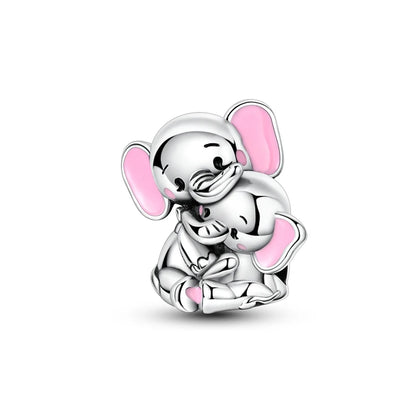 Pink Charms Original 925 Sterling Silver Heart Bow Perfume Bottle Charms Beads Pendants Fit Bracelet DIY Women Jewelry Making