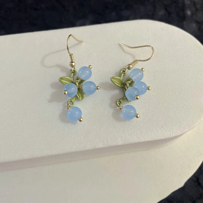 Cute Berries Earring Creative Berry And Leaves Design Beaded Earrings For Gifts Wholesale Cute Fruit Earrings Custom Packaging