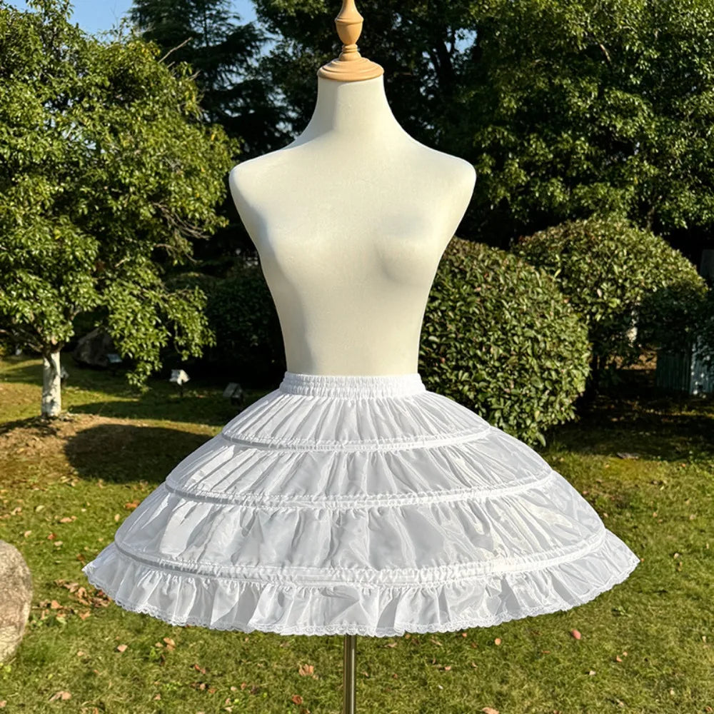 Fashion Lolita Petticoat With Hoop White Underskirt Crinoline Cosplay Breathable Wedding Petticoats Wedding Dress