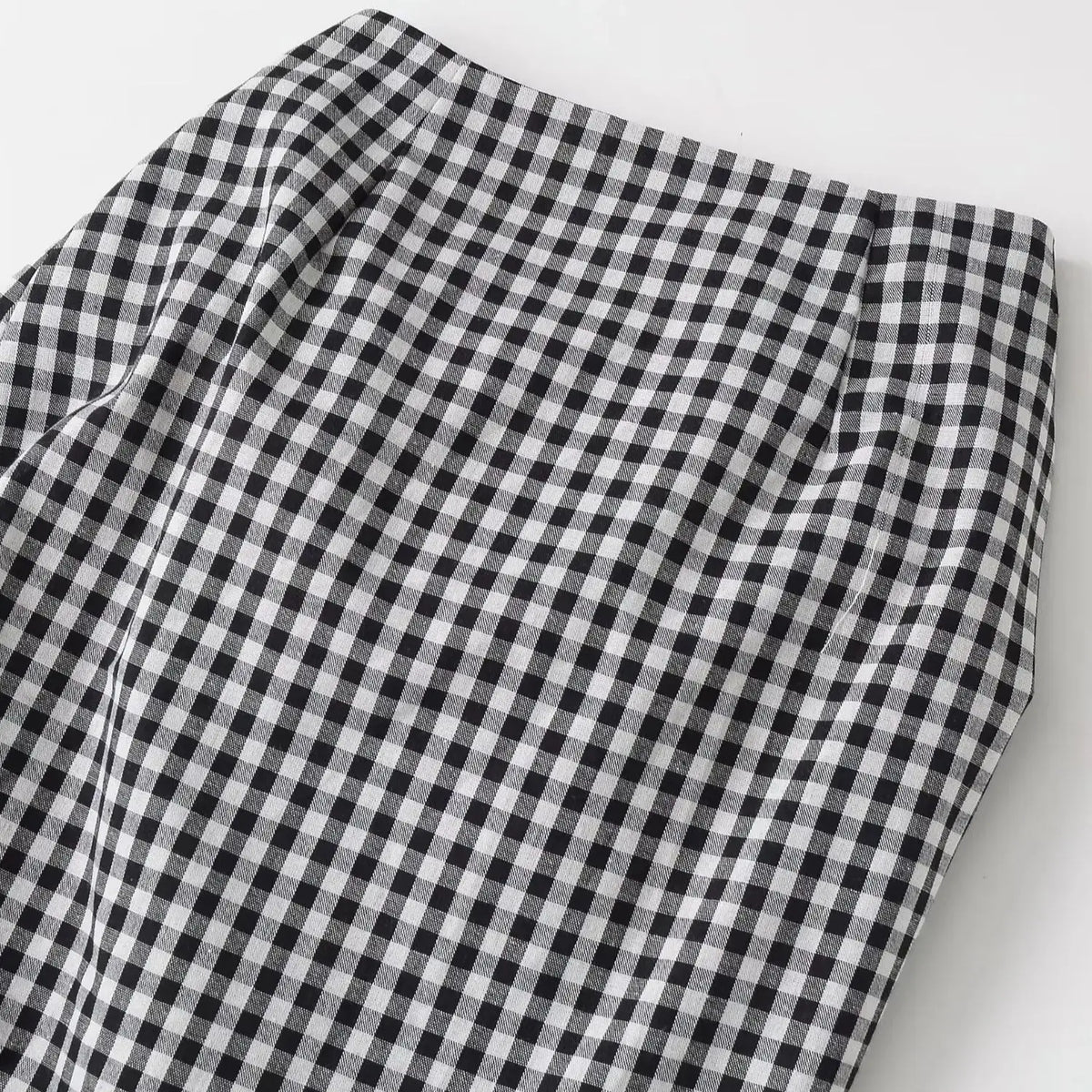 2026 Spring Summer Fashion Women's Plaid Straight High Waist Long Midi Skirts Lady Vintage Chic Pleated Trendy Side Slit Dress
