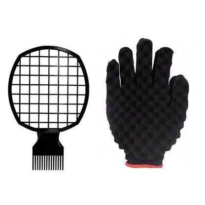 2pcs Afro Twist Hair Comb Sponge for Men and Women's Curly Hair Sponge Brush for Hairdressers and Personal Curly Hair Styling